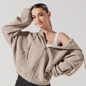 POPFLEX | Zip Cloud Hoodie | S/M | Taupe